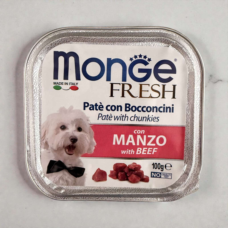 Monge Dog fresh with BEEF-вологий корм для собак з яловичиною 100г