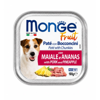 Monge Dog fruit with PORK and PINEAPPLE-вологий корм для собак паштет з свининою та ананасом 100г