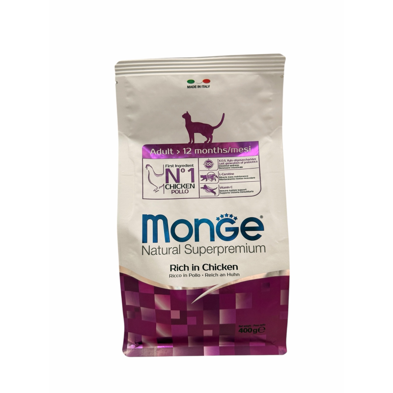 Monge CAT Adult RICH in CHICKEN- сухий корм для котів з куркою 0,4кг Monge CAT Adult RICH in CHICKEN- сухий корм для котів з куркою 0,4кг